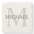 Personalized Monogram and Name Stone Coaster Personalized Monogram and Name Stone Coaster