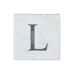 Personalized Monogram and Name Stone Magnet