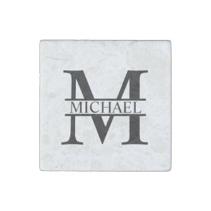 Personalized Monogram and Name Stone Magnet
