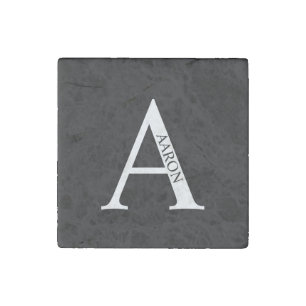Personalized Monogram and Name Stone Magnet