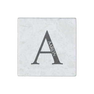 Personalized Monogram and Name Stone Magnet