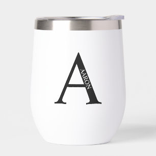 Personalized Monogram and Name Thermal Wine Tumbler