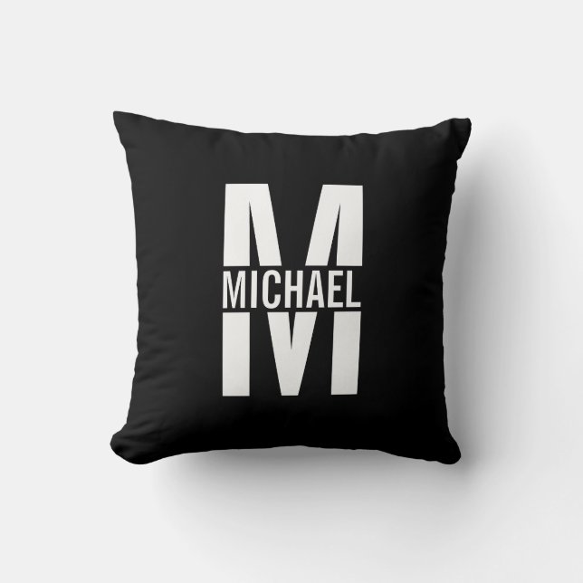 Personalized Monogram and Name Throw Pillow (Front)