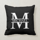 Personalized Monogram and Name Throw Pillow<br><div class="desc">Personalized Monogram and Name Gifts
featuring personalized monogram in classic serif font style with box of name in the middle of monogram.

Perfect as home decors,  housewarming gifts,  holiday gifts for family,  newlyweds and more.</div>