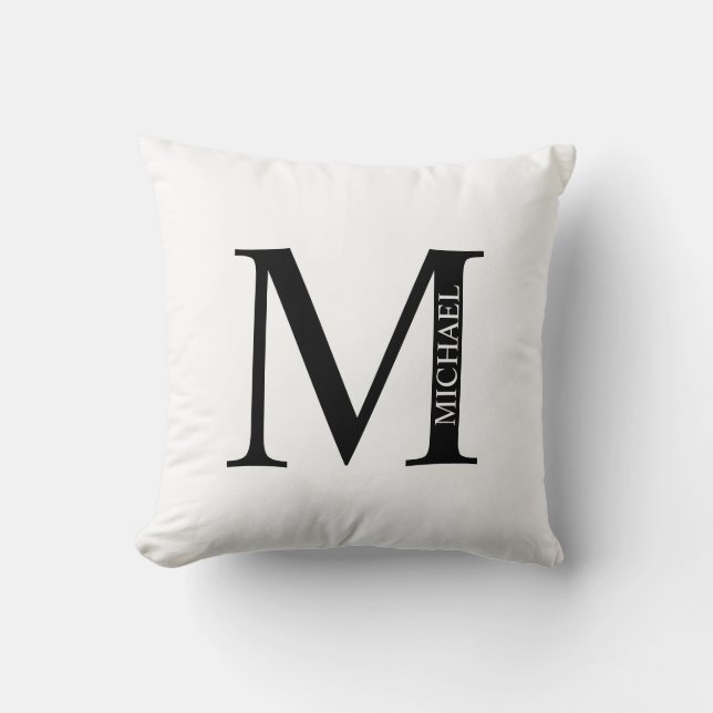 Personalized Monogram and Name Throw Pillow (Front)