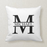 Personalized Monogram and Name Throw Pillow<br><div class="desc">Personalized Monogram and Name Gifts
featuring personalized monogram in classic serif font style with box of name in the middle of monogram.

Perfect as home decors,  housewarming gifts,  holiday gifts for family,  newlyweds and more.</div>
