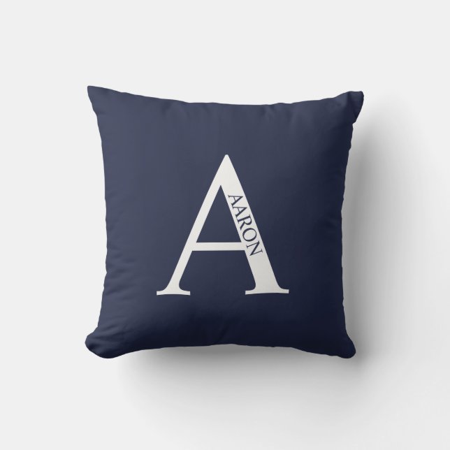 Personalized Monogram and Name Throw Pillow (Front)