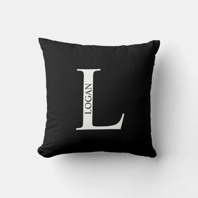 Personalized Monogram and Name Throw Pillow (Front)