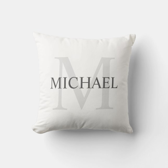 Personalized Monogram and Name Throw Pillow (Front)