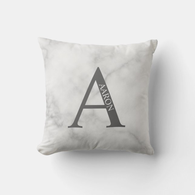 Personalized Monogram and Name Throw Pillow (Front)