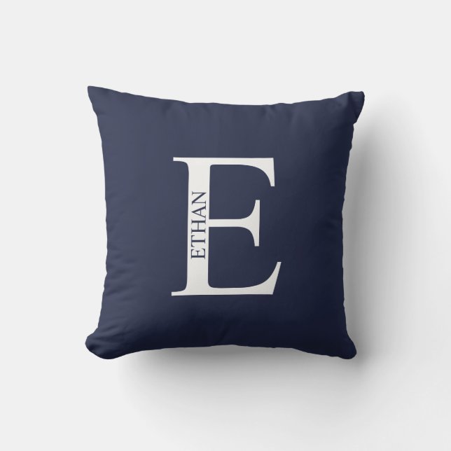 Personalized Monogram and Name Throw Pillow (Front)
