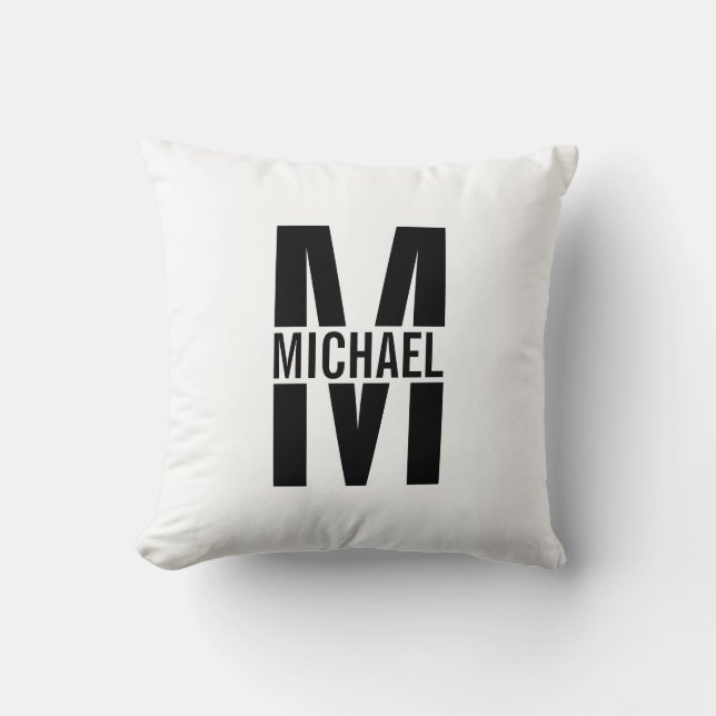 Personalized Monogram and Name Throw Pillow (Front)