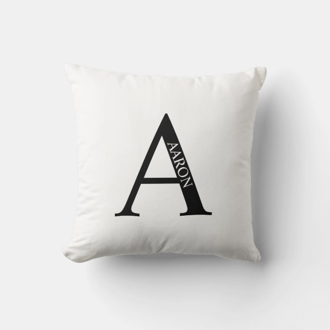 Personalized Monogram and Name Throw Pillow (Front)