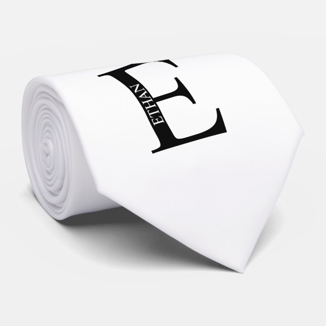 Personalized Monogram and Name Tie (Rolled)