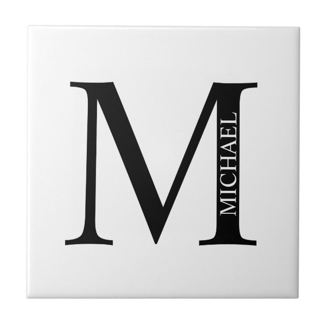 Personalized Monogram and Name Tile (Front)