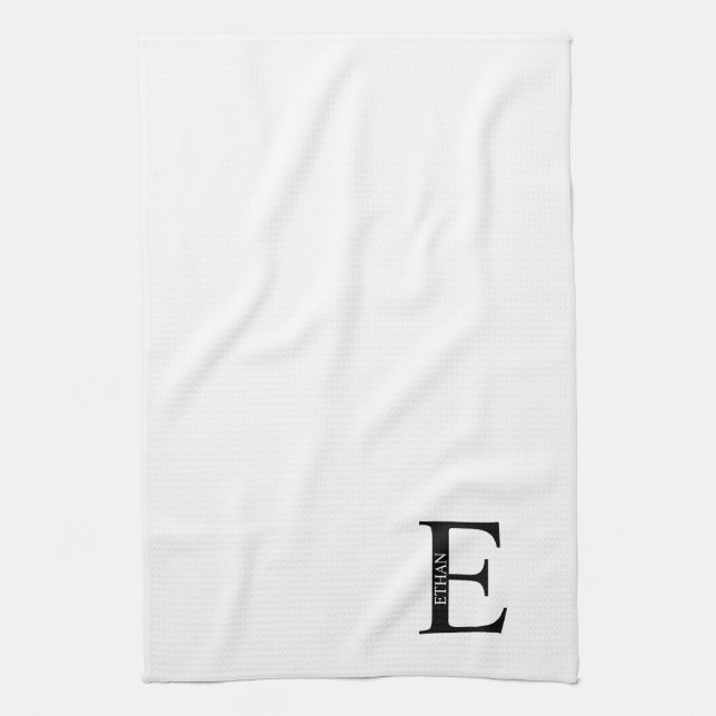 Personalized Monogram and Name Towel (Vertical)