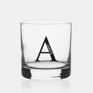 Personalized Monogram and Name Whiskey Glass