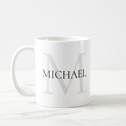 Personalized Monogram and Name White Coffee Mug