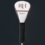 Personalized Monogram and Name White Grey Red Golf Head Cover<br><div class="desc">This sophisticated design feature unique two-color lettering for the Monogram. That is a part of what makes this almost one-of-a kind -- for yourself or as a special gift. White with red and grey lettering with a custom monogram and First name -- makes this special and unique. Perfect as father's...</div>