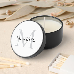 Personalized Monogram and Name White Mini Candle Favors