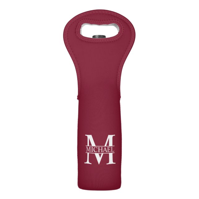 Personalized Monogram and Name Wine Bag (Front)