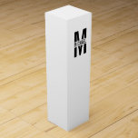 Personalized Monogram and Name Wine Box<br><div class="desc">Personalized Monogram and Name Gifts
featuring personalized monogram in black bold modern sans serif font style with box of name in the middle of monogram.

Perfect as father's day gifts for dad,  gifts for grandfather,  husband,  groom,  best man,  groomsmen and more.</div>