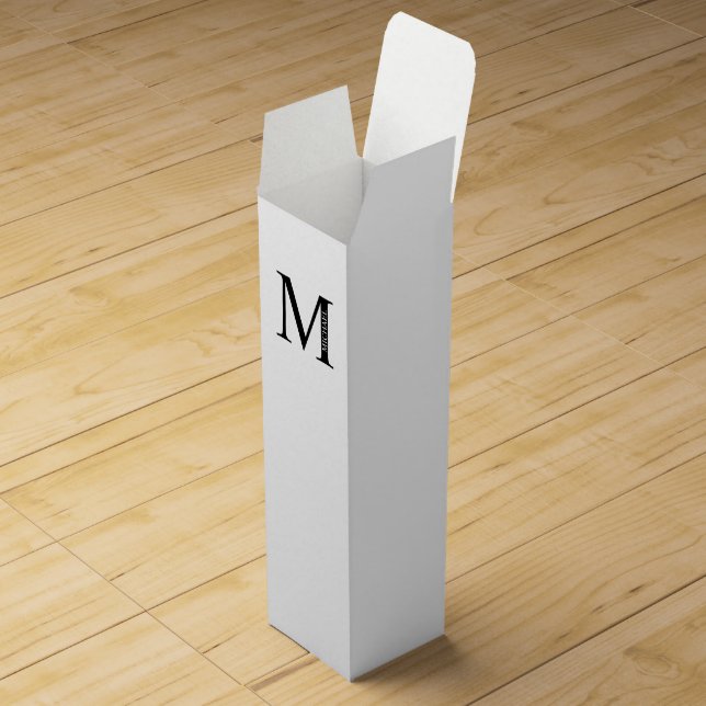 Personalized Monogram and Name Wine Box (Opened)