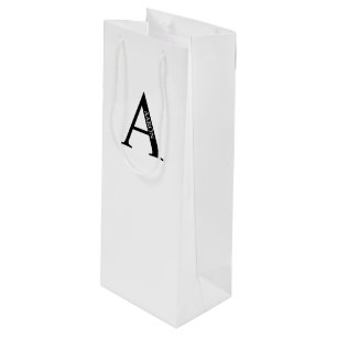 Personalized Monogram and Name Wine Gift Bag