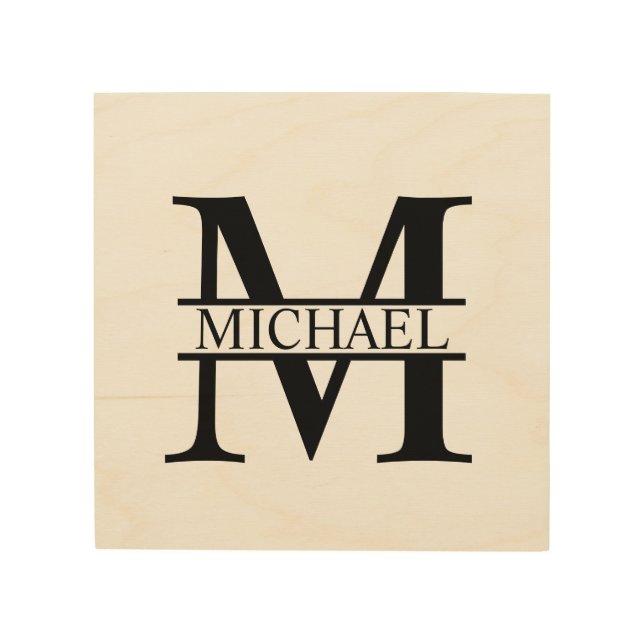 Personalized Monogram and Name Wood Wall Decor (Front)