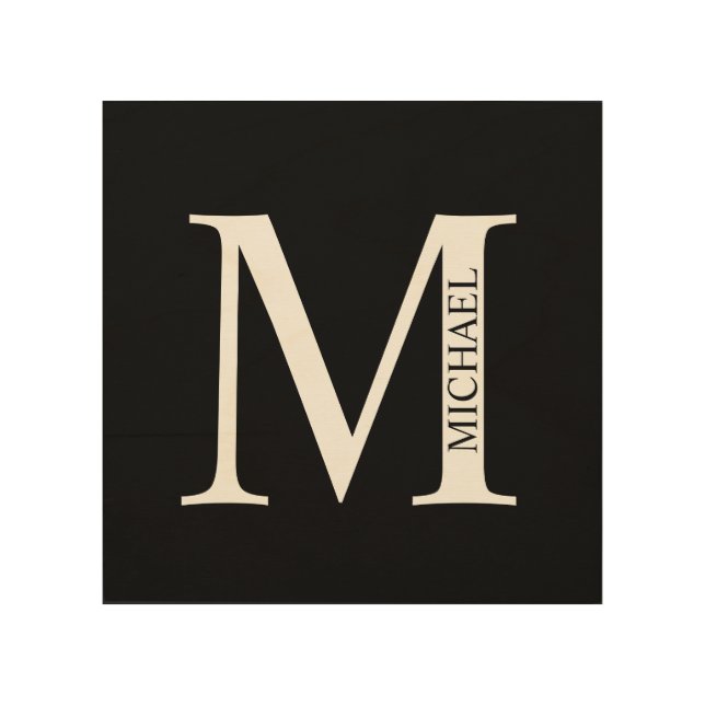 Personalized Monogram and Name Wood Wall Decor (Front)