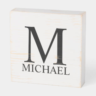 Personalized Monogram and Name Wooden Box Sign
