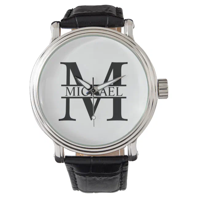 Personalized Monogram and Name Wrist Watch Zazzle