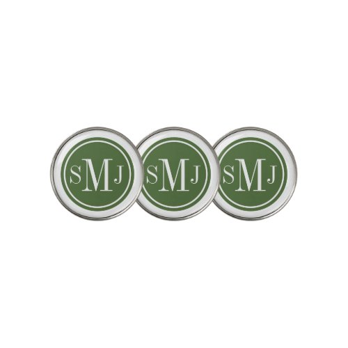 Personalized Monogram and Treetop Frame  Golf Ball Marker