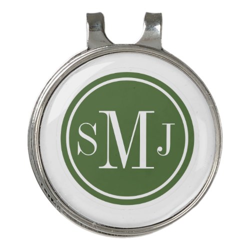 Personalized Monogram and Treetop Frame Golf Hat Clip