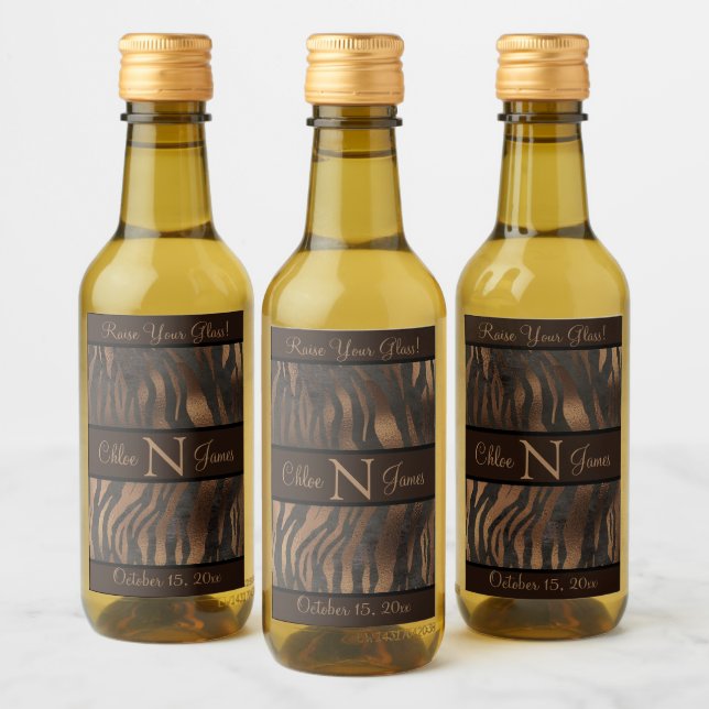Personalized Monogram Animal Print Bottle Label (Bottles)