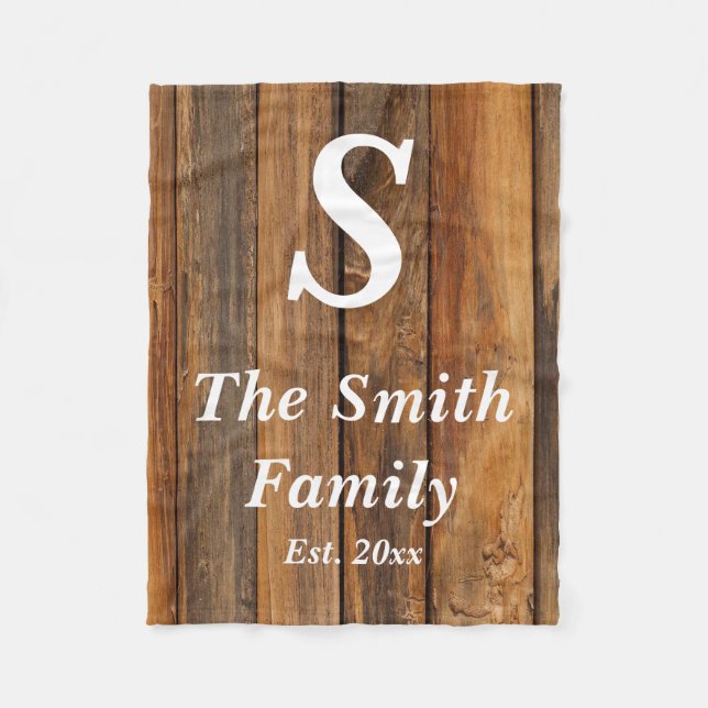 Personalized Monogram Anniversary Party Gift Fleece Blanket (Front)