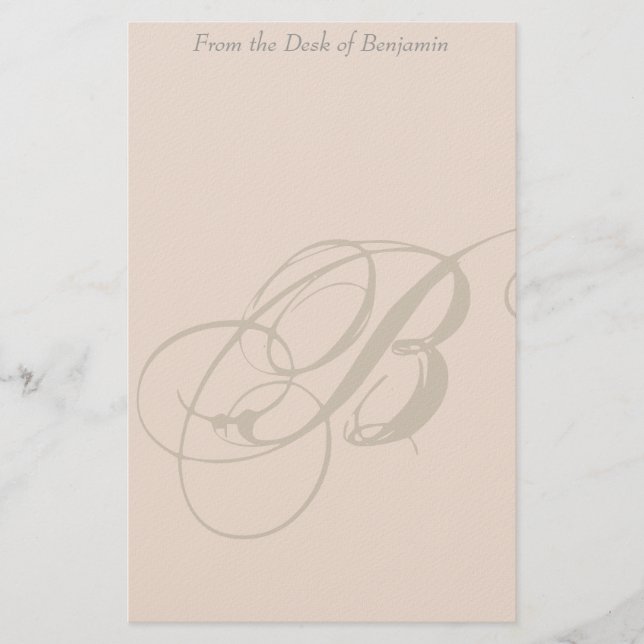 Personalized Monogram B Stationery (Front)
