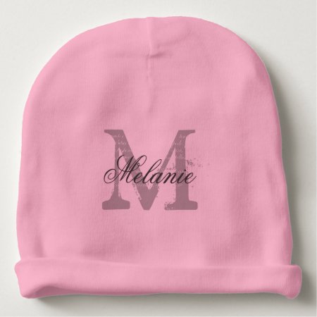 Personalized Monogram Baby Beanie Hat For Infants
