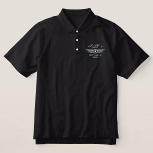 Personalized Monogram Badge Pilot Wings Embroidered Polo Shirt