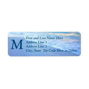 Personalized Monogram Beach Theme Address Labels