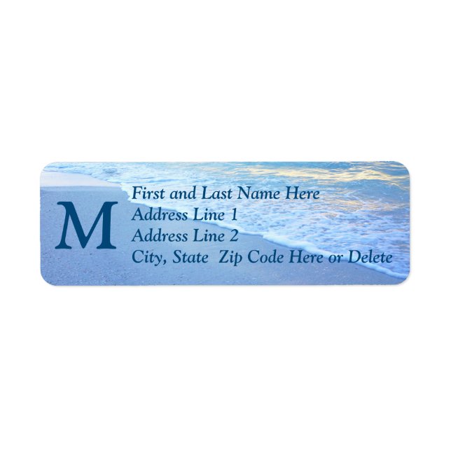Personalized Monogram Beach Theme Address Labels (Front)