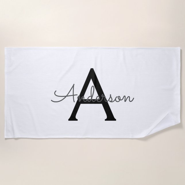personalized Monogram  Beach Towel (Front)