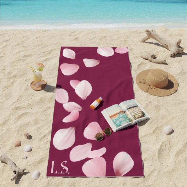 Personalized Monogram Beach Towel with Sakura  (Creator Uploaded)