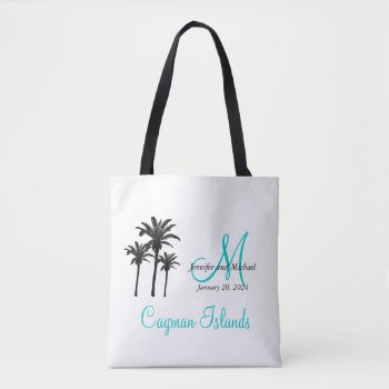Personalized Monogram Beach Wedding Guest Tote Bag by MonogramGalleryGifts at Zazzle