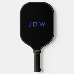 Personalized Monogram Black and Blue Pickleball Paddle