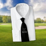 Personalized Monogram Black And White Golf Clubs Neck Tie<br><div class="desc">Personalize the monogram in classic typography to create a unique golf gift and keepsake for any golfer. Designed by Thisisnotme©</div>