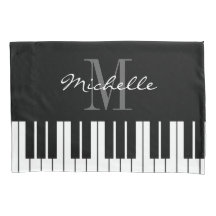 Personalized monogram black and white piano keys