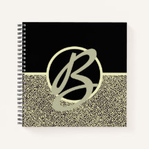 Personalized Monogram Black Cream Leopard