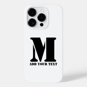 Personalized Monogram Black Custom Modern Text Case-Mate iPhone 14 Pro Case