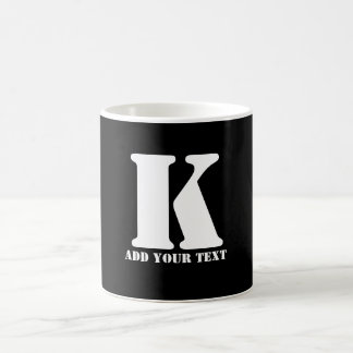 Personalized Monogram Black Custom Modern Text Coffee Mug